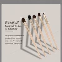 Ensemble de pinceaux de maquillage portables sur le thème des chats, poils ultra doux, poudre libre, fard à paupières, kit de voyage - Personnalisable pour les débutants