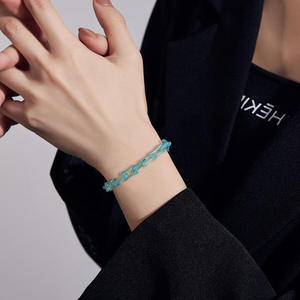 กำไลหยกแท้ธรรมชาติแบบ Cuban Chain สไตล์ฮิปฮอป ดีไซน์โดดเด่น สายร้อยมือ ขายส่ง D1157 - Product Image 3
