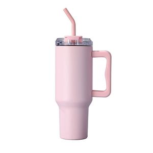 Customizable 40oz Tumbler with Handle and <b>Straw</b> Double Wall Vacuum Insulated Reusable Stainless Steel Drinkware Travel Mug Cup - Product Image 1