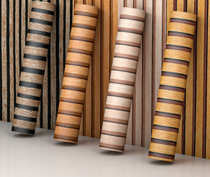 Papier peint <span class=keywords><strong>PVC</strong></span> auto-adhésif 0.25mm papier peint autocollant Style pour hôtel réception fond bande en bois <span class=keywords><strong>Grille</strong></span> murs - Product Image 1