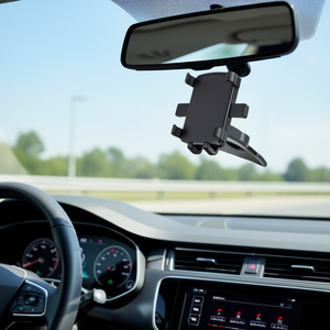 Support de téléphone pour voiture, rétroviseur réglable, en plastique noir, pour utilisation en véhicule - Product Image 2