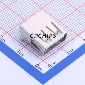 U-A-24DD-W-16 USB Connector Through hole Component (THT) Connector Type-A USB 2.0 Female Sink Board - Product Image 1