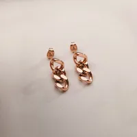 EManco Punk Kubanische Gliederketten-Ohrringe für Modebewusste Frauen Echtvergoldete Ringverschluss-Hängeohrringe Rock-Stil Dropshipping