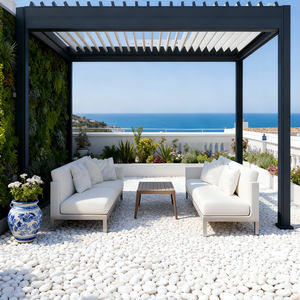 Auvent en aluminium, pergola, gazebo extérieur imperméable, idées de toiture, 3x3, 3x4, 4x3, 4x4, 4x5, 4x6, 6x3, 6x4, 6x5, 6x6m, abri de voiture en aluminium - Product Image 6