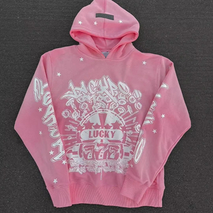 OEM Biểu Tượng Tùy Chỉnh Người Đàn Ông Của 2 Mảnh Bông Áo Đặt Đau Khổ Thêu Phun In Ấn Jogger Tracksuit Áo Và Quần Bó Sát Thiết Lập - Product Image 2