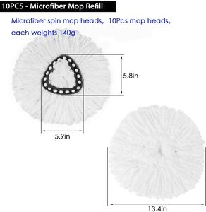 Compatible with EasyWring Rotating Mop Bucket Steel Microfiber Head Plastic Basket Self-Wringer Dry Wet Mops for Floors Cleaning - Product Image 2
