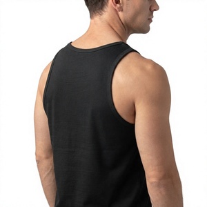 Black Spandex/Polyester Breathable <b>Knitted</b> Sporty Collarless Tank <b>Top</b> for Women <b>Sleeveless</b> Workout Muscle Shirt Custom Front - Product Image 4