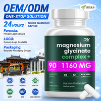 Capsules de glycinate de magnésium en marque blanche OEM pour le marché des compléments alimentaires végétaliens