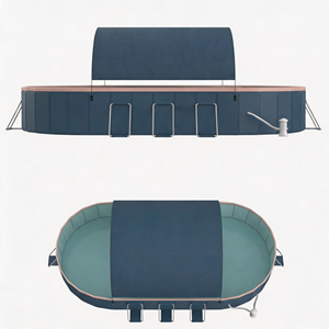 <span class=keywords><strong>Piscine</strong></span> <span class=keywords><strong>hors</strong></span> <span class=keywords><strong>sol</strong></span> ovale à grand cadre, épaissie, protection UV, auvent solaire, pour famille, jardin, avec filtre, pompe et échelle, sans alimentation électrique - Product Image 6