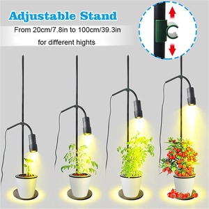Lámpara LED de Cultivo de Plantas de Espectro Completo de 10W con Altura Ajustable y Zoom, 5 Niveles de Intensidad, Temporizador de 3/6/12H, para Escritorio o Suelo - Product Image 2