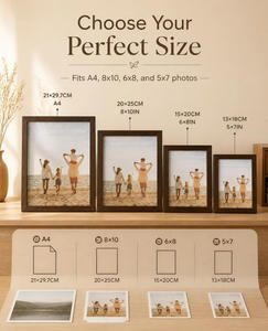 MDF Photo <b>Frame</b> <b>A4</b> 10Inch 8Inch 7Inch Picture <b>Frame</b> Walnut Grain Desktop Wall <b>Mounted</b> Picture <b>Frame</b> For Home Decor - Product Image 6