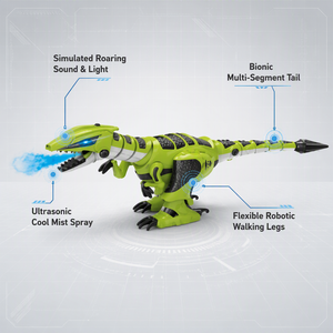 Jouet <span class=keywords><strong>de</strong></span> combat RC programmable Tyrannosaure Dragon K29, grand dinosaure robot vert avec télécommande à pulvérisation, cadeau pour enfants - Product Image 2
