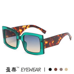 Yingtai Eyewear <b>Square</b> <b>Sunglasses</b> PC Frame UV400 Protection Unisex Fashionable Candy Color Large Frame - Product Image 1