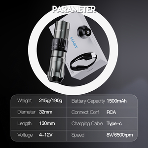 Máquina de Tatuaje <span class=keywords><strong>Mast</strong></span> Fold 2, Precio al por Mayor, Batería Inalámbrica de Gran Capacidad de 1500 mAh, Máquina para Cejas - Product Image 3