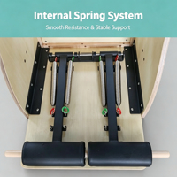 Chaise Wunda en chêne professionnelle et durable pour Pilates, équipement avec résistance réglable, design portable pour l'entraînement de l'équilibre corporel