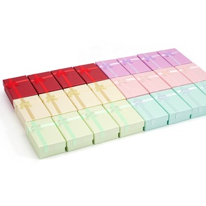 Scatole portagioie rettangolari scatole regalo di imballaggio in carta di design amichevole di qualità <span class=keywords><strong>B</strong></span> con nastro per orecchini ciondolo collana anello - Product Image 3