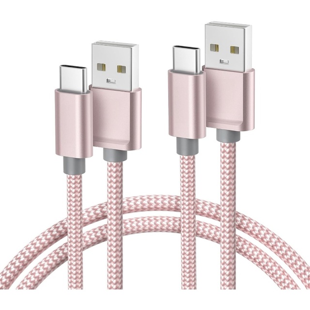 High-Speed 3A C Type Fast Charge Cable Durable Nylon Braided Fast Charging Cable Type C with Velcro Strap for Car and Home Use