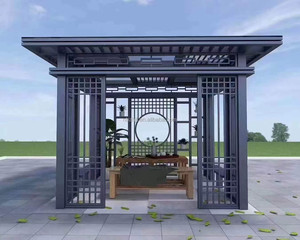 Pátio residencial Paisagem Corredor Metal Aluminum Alloy Frame Park Pavilion