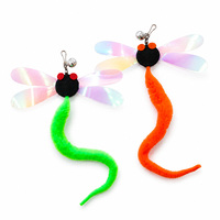 Offre Spéciale : Jouet Baguette Réaliste pour Chat en Forme de Libellule avec Ailes en PVC Transparent, Tige de 90 cm, Clochette et Insecte Volant de 25 cm