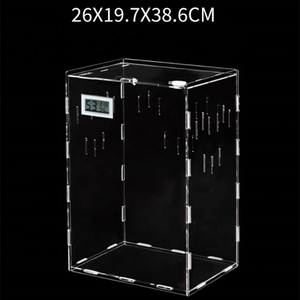 Terrario Acrílico para Reptiles, Caracoles, Arañas, Jaula para Hábitats, Mini Terrario para Invertebrados, Caja de Exhibición para Insectos, Termohigrómetro - Product Image 4