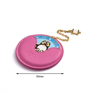 Fashion New Style Vintage Design Luxury Round Shape Popular Beauty Portable PU Leather <b>Mirror</b> - Product Image 3