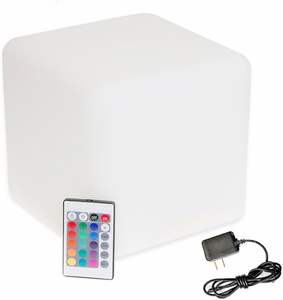 Silla Cubo LED de Plástico Moderna para Exteriores, Ajustable, con Control Remoto RGB, 40x40x40cm, Decoración para Fiestas y <span class=keywords><strong>Navidad</strong></span>, Resistente al Agua - Product Image 6