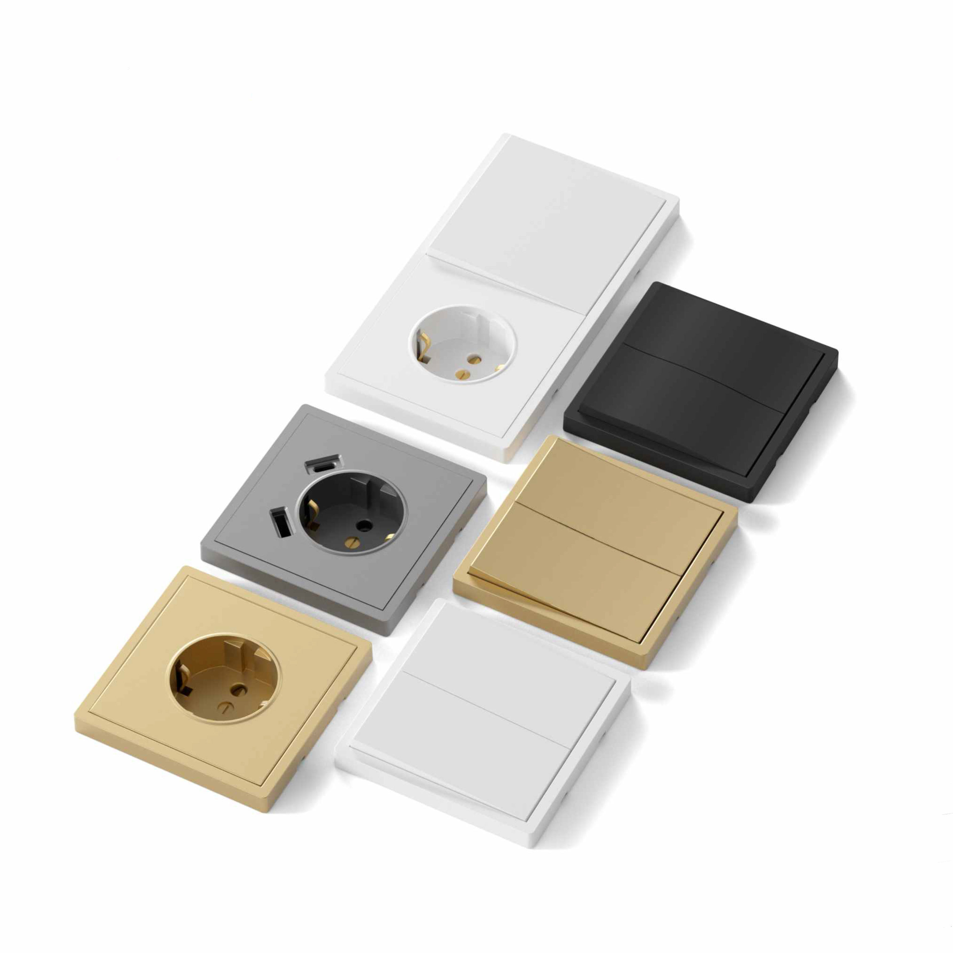 F300 Cote D'Ivoire Mordio EU Standard Electrical Wall Switch Socket and 1 Gang Switch