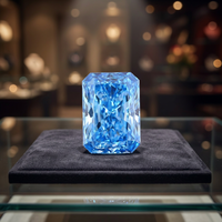 Diamant bleu fantaisie de laboratoire, taille radiant, pierre non montée, certifié IGI, 4,08 carats