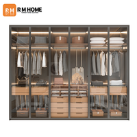 Armoire de rangement moderne en bois écologique pour chambre à coucher, porte à charnières en bois massif, poignée en acier inoxydable, montage facile, idéale pour appartement
