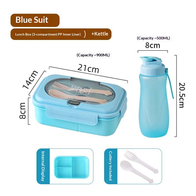 Bleu trois compartiments