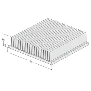 Flexible cutting length standard extruded aluminum heatsink profile for IGBT inverter converter 188(W)*45(H)mm