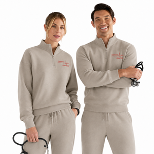 Cadeau pour les cardiologues, médecins et infirmières |   Veste personnalisée à col montant brodée et tissée avec fermeture éclair - Automne/Hiver/Printemps - Product Image 4