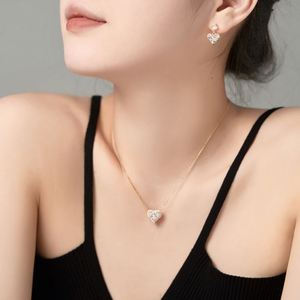 Dylam Specially 2024 Valentine's Day Gift S925 <b>Silver</b> Sparkling Clear Pinky 5A Cubic Zirconia Heart Shape Dangle <b>Stud</b> <b>Earrings</b> - Product Image 2