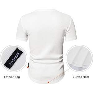 Camisetas deportivas personalizadas para hombre, camisetas Henley con cuello redondo y botones delanteros de palangre - Product Image 4