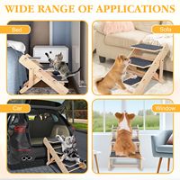 Rampe pour chien portable, réglable en hauteur, en bois, pliable, avec marches antidérapantes pour lits, canapés et voitures, escalier pour chien 2 en 1