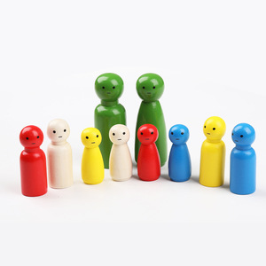 Figuras de madera, 28 piezas, coloridas, pintadas, con cabeza redonda, juguetes artesanales DIY para niños, proyectos de arte - Product Image 2