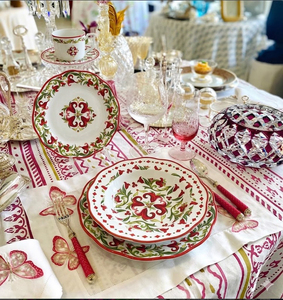 Juego de <span class=keywords><strong>Vajilla</strong></span> de Cerámica con Diseño Floral Rojo, Platos de Porcelana con Borde Festoneado, Tazas de Estilo Vintage, <span class=keywords><strong>Vajilla</strong></span> de Porcelana China, Platos para Cocina - Product Image 2