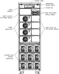 APC UPS SYA16K16IXR Symmetra LX 16kVA スケーラブル対応（最大16kVAまで拡張可能）N+1 エクステンデッドラン タワー型バッテリーバックアップUPS - Product Image 4