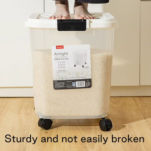 Anya chống ẩm PP vật liệu lưu trữ xô với bánh xe thực phẩm ngũ cốc ngũ cốc lưu trữ xô hộ gia đình gạo lưu trữ xô 15kg - Product Image 6