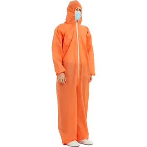 חליפות PPES SMS חליפת בטיחות מפעל כימיקלים שמלות בידוד חד פעמיות סרבל מגן חד פעמי