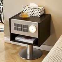 Table de chevet intelligente en bois massif Bauhaus, armoire latérale pliable avec miroir pour chambre à coucher, appartement et salle à manger