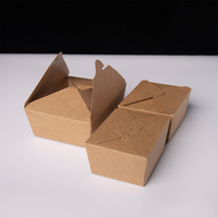 Boîte à lunch jetable en papier kraft personnalisable avec logo, pliable, anti-fuite, anti-graisse, pour plats à emporter, type bento, OEM, vente en gros