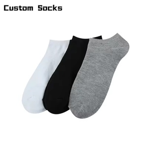 Good Cheap Customized Men's Short Ankle <b>Socks</b> Solid Color Simple Style for Autumn Season High Quality Wholesale - Product Image 1