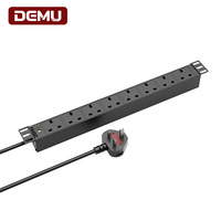 Unité de distribution d'alimentation (PDU) 8 prises BS avec voyant lumineux 13A 3250W 19 pouces 1U en métal pour centre de données UKCA