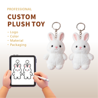 Porte-clés en peluche lapin blanc personnalisé de haute qualité, mini pendentif couple mignon, en coton PP doux
