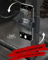 Support de téléphone magnétique universel A2C réglable à 360 degrés pour la salle de sport, le chariot de golf, le bureau, le mur, pliable, portable, pince à clip