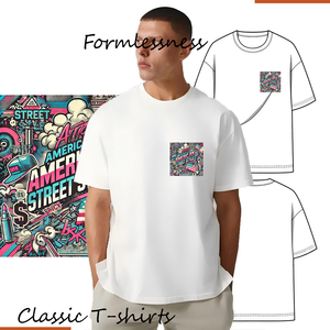 FLN <span class=keywords><strong>2026</strong></span> T-shirt Oversize di Alta Qualità 100% Cotone, Abbigliamento Streetwear con Spalle Scese, Maglietta Vintage Stampata per Uomo - Product Image 1