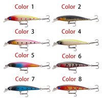 Leurre de pêche Luya Minnow, yeux 3D, plastique dur, 9 cm/7,2 g, avec perles annulées, double hameçon, leurres de simulation