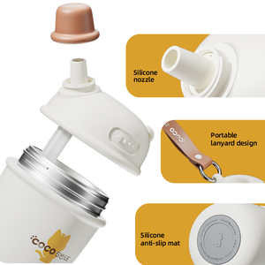 Borraccia con Cannuccia Personalizzabile, Tazza da Caffè in Acciaio Inox 316, Bottiglia per Bere Caffè - Product Image 5