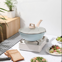 Ensemble de casseroles en aluminium commercial 4 pièces, compatible induction, avec couvercles en verre, pour cuisson et lave-vaisselle